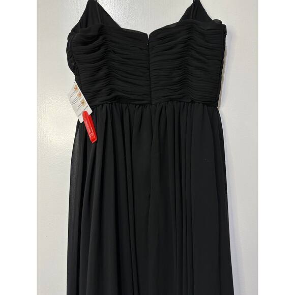 Ieena Mac Duggal Black Faux Wrap Sleeveless Flowy Midi Dress Sz Small NWT #70099 - Picture 13 of 15